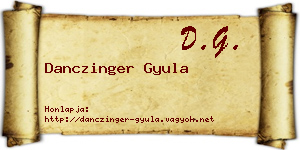 Danczinger Gyula névjegykártya