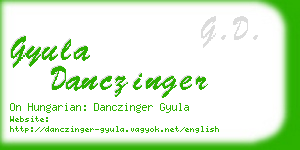 gyula danczinger business card